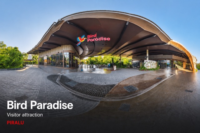 The shell-roofed entrance pavilion at Bird Paradise, Mandai, Singapore, served by Kingspan PIRALU pre-insulated ductwork.